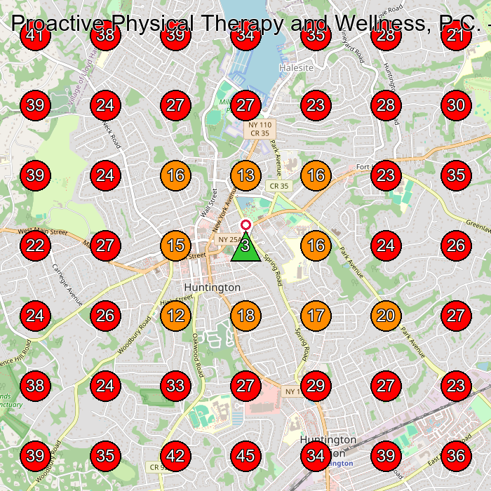 Proactive Physical Therapy and Wellness, P.C. GeoGrid visibility map for Wellness Center in Cold Spring Harbor